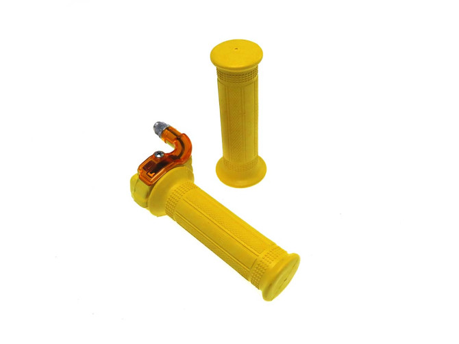 Greepset rechts snelgas gashendel Lusito M88 geel met oranje product