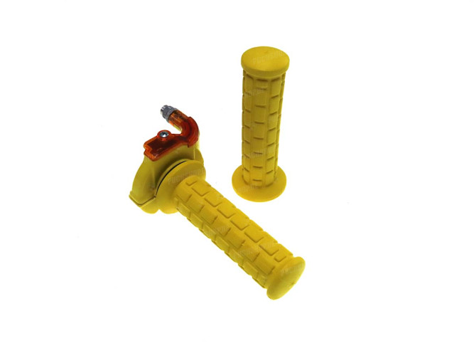 Handle set right quick action throttle Lusito M84 yellow with orange main