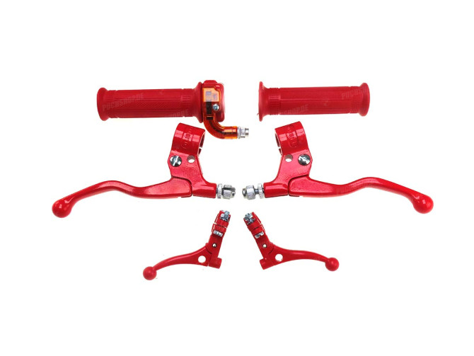 Handle set right quick action throttle Lusito M88 with brake levers red / orange set main