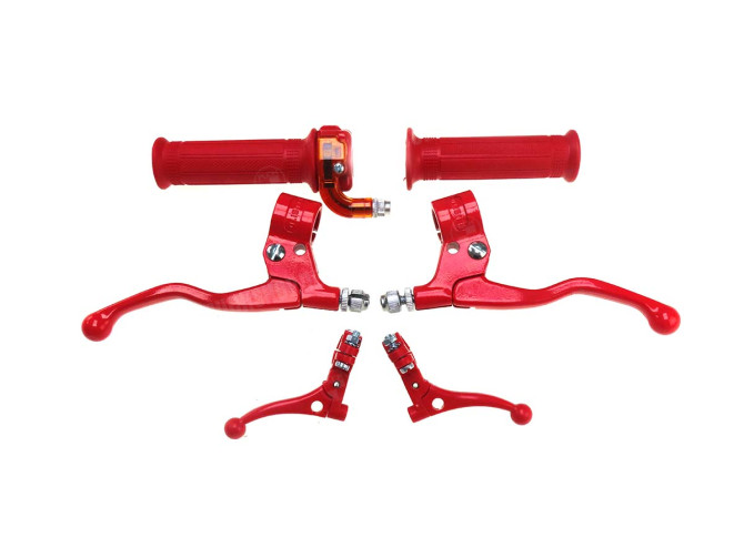 Handle set right quick action throttle Lusito M88 with brake levers red / orange set main