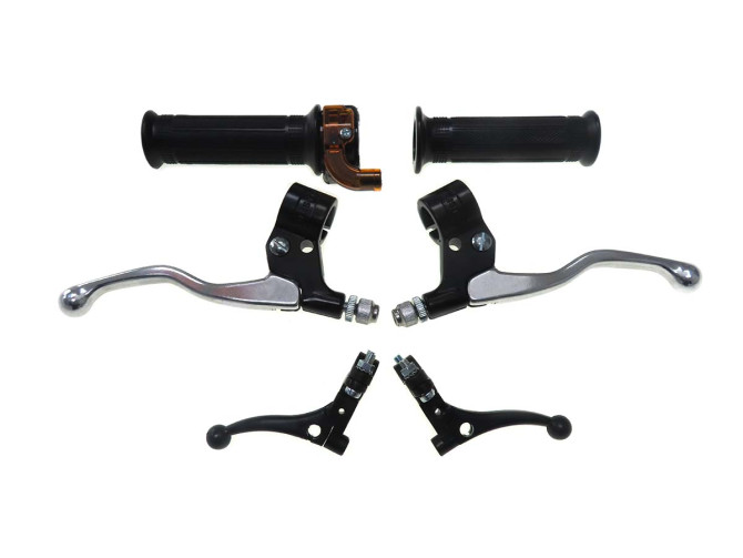 Handle set right quick action throttle Lusito M88 with brake levers black / orange set product