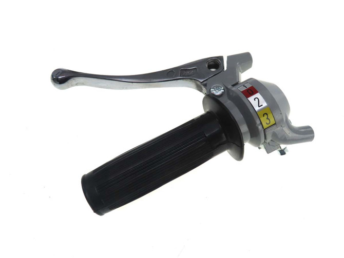 Links schakelgreep 3-speed Magura grijs massieve aluminium product