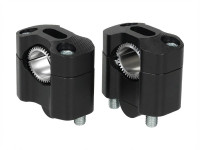 Stuurklem Riser set straight 22 / 28mm zwart universeel CNC
