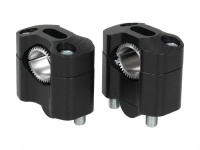 Stuurklem Riser set straight 22 / 28mm zwart universeel CNC