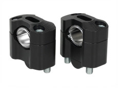 Handlebar riser set straight 22 / 28mm black universal CNC