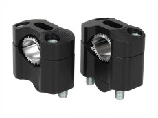 Handlebar riser set straight 22 / 28mm black universal CNC