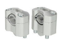 Stuurklem Riser set straight 22 / 28mm zilver universeel CNC