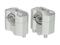 Stuurklem Riser set straight 22 / 28mm zilver universeel CNC