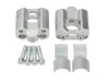 Stuurklem Riser set straight 22 / 28mm zilver universeel CNC