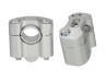 Stuurklem Riser set straight 22 / 28mm zilver universeel CNC