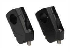 Stuurklem Riser set pullback 22mm zwart universeel CNC