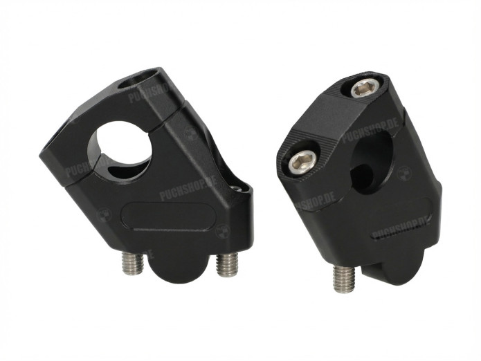 Stuurklem Riser set pullback 22mm zwart universeel CNC