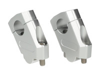 Stuurklem Riser set pullback 22mm zilver universeel CNC