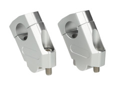Stuurklem Riser set pullback 22mm zilver universeel CNC