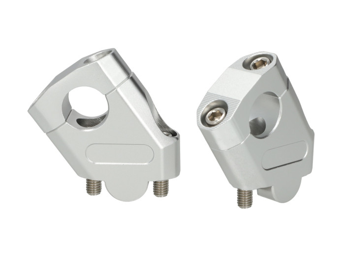 Handlebar riser set pullback 22mm silver universal CNC