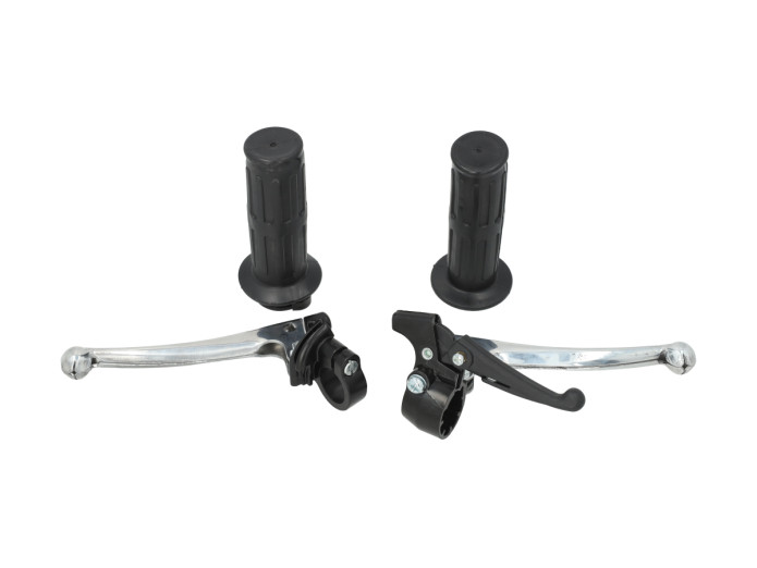 Handle set left / right NTS A-quality black as original (brake light / choke)