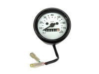 Speedometer kilometer 60mm 80 km/h white universal with light connection