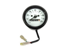 Tacho Kilometer 60mm 80 km/h Weiß Universal mit Licht Anschluss