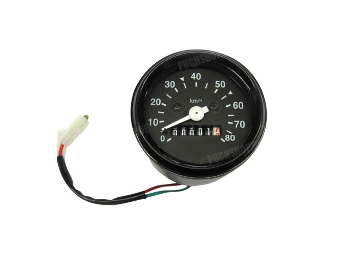 Speedometer kilometer 60mm 80 km/h black universal light main