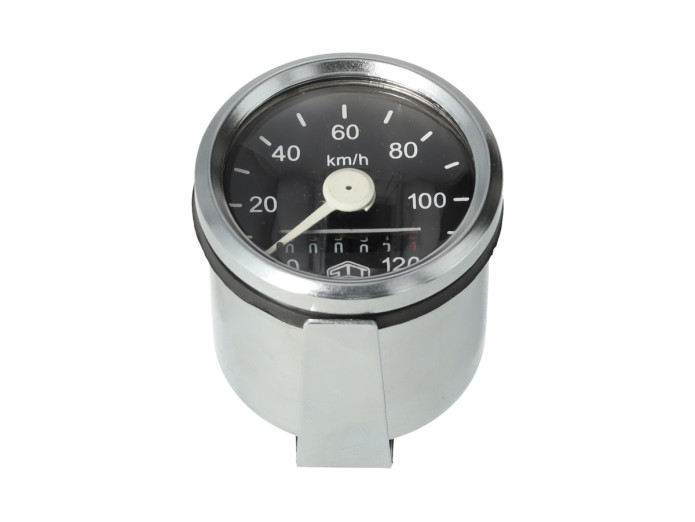 Teller kilometer 48mm 120km/h VDO replica zwart universeel Schmitt