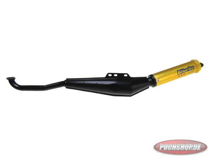 Exhaust Puch Maxi / E50 25mm Biturbo Gold black exclusive product