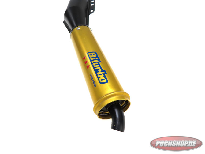 Exhaust Puch Maxi / E50 25mm Biturbo Gold black exclusive product