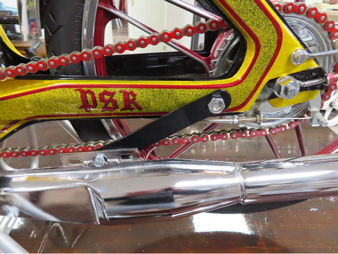 Exhaust bracket Puch Maxi N / K stainless steel standard Gloss black