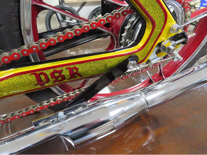 Exhaust bracket Puch Maxi N / K stainless steel standard Gloss black