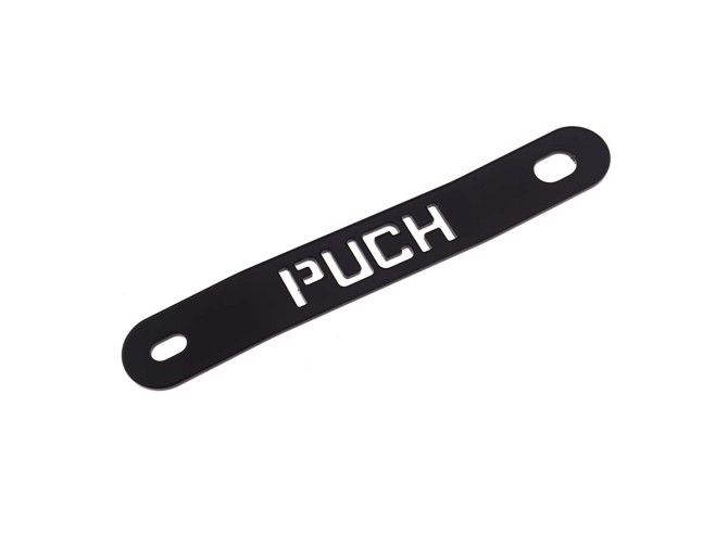 Exhaust bracket Puch Maxi N / K stainless steel with Puch text black  product