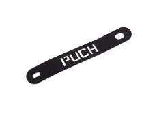 Exhaust bracket Puch Maxi N / K stainless steel with Puch text gloss black 