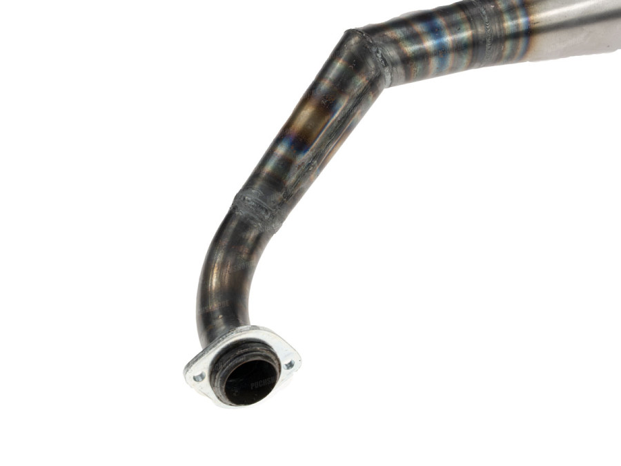 Homoet P6 Kreidler exhaust with glass wool damping and flange connection raw product