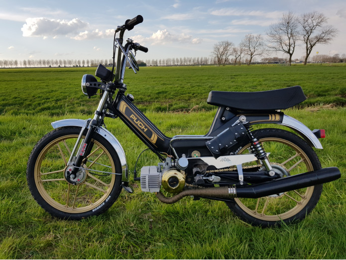 Uitlaat Puch Maxi / E50 28mm Bullet Mustang resonantie zwart