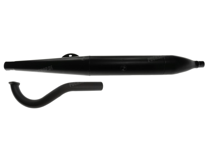 Auspuff Puch Maxi / E50 28mm Zigarre mit Flöte 2-Teilig Schwarz 