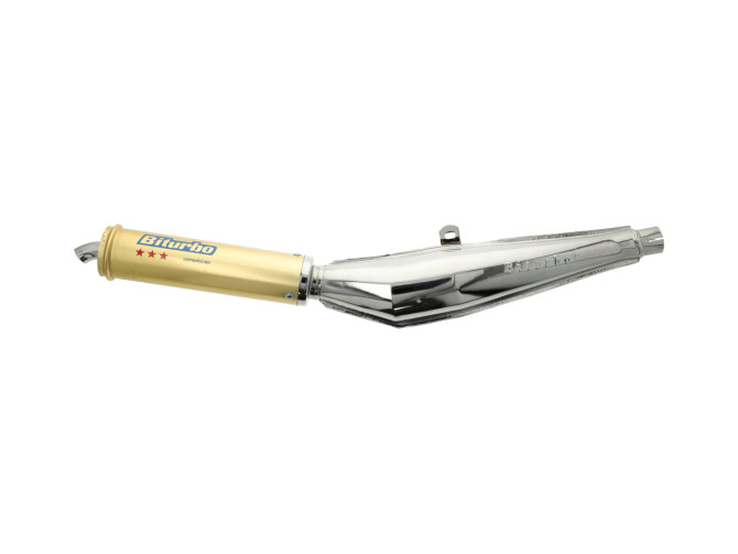 Auspuff Dämpfer 28mm Biturbo Gold Chrom Universal  product