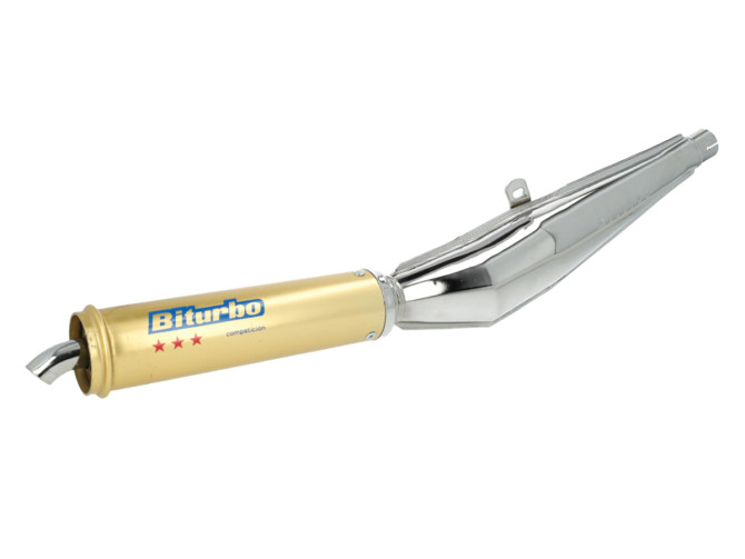 Auspuff Dämpfer 28mm Biturbo Gold Chrom Universal  product