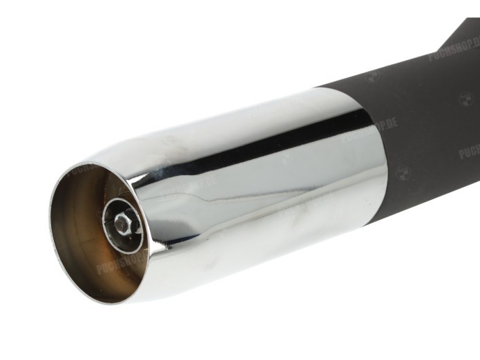 Uitlaat Puch Maxi / E50 28mm Homoet Mustang zwart / chroom