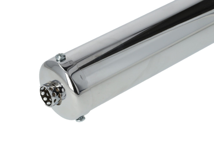 Exhaust Puch Maxi / E50 28mm Homoet P8 chrome Exclusive 74cc angled exhaust port