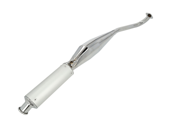 Uitlaat Puch Maxi / E50 28mm Bullet hoog model chroom 