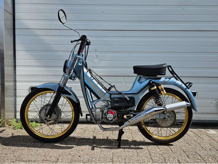 Uitlaat Puch Maxi / E50 28mm Bullet hoog model chroom 