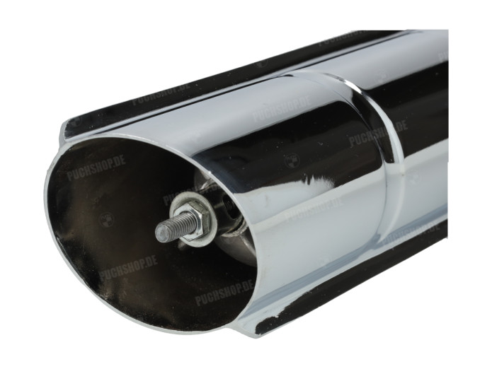 Exhaust Puch Maxi / E50 22mm original model with Puch Logo 2-pieces NTS