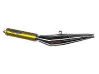 Auspuff Dämpfer 28mm Biturbo Gold Chrom Universal 