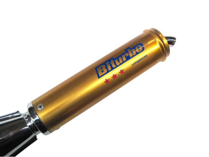 Exhaust Puch Maxi / E50 25mm Biturbo Gold chrome product