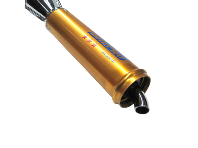 Exhaust Puch Maxi / E50 25mm Biturbo Gold chrome product