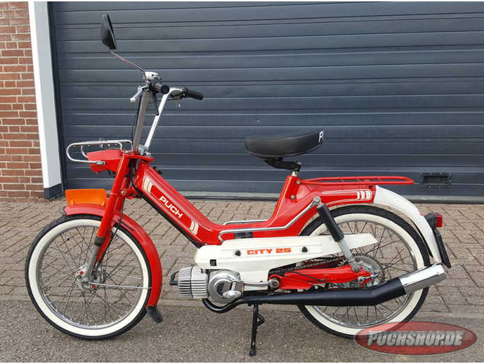 Uitlaat Puch Maxi / E50 28mm Homoet Mustang zwart / chroom