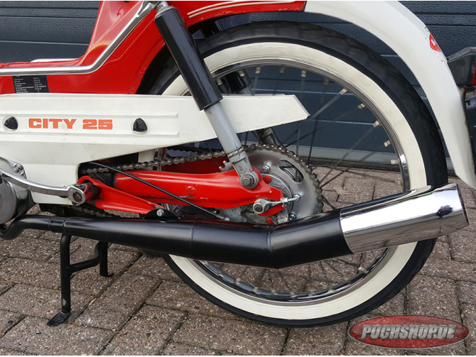 Exhaust Puch Maxi / E50 28mm Homoet Mustang black / chrome product