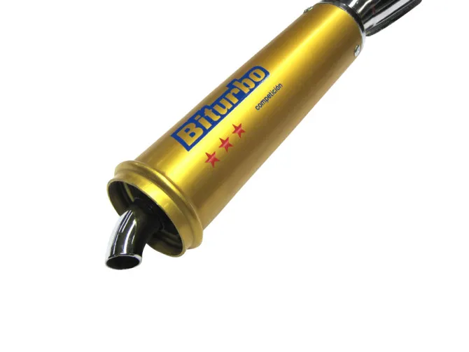 Exhaust silencer 28mm Biturbo Gold chrome universal  product