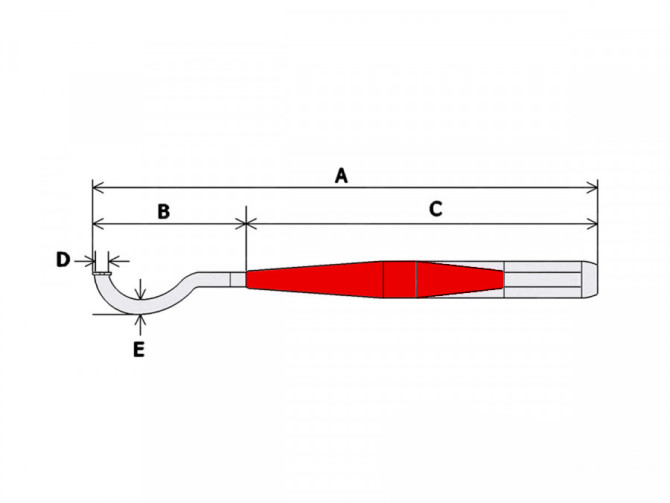 Exhaust silencer 28mm cigar Resonance chrome 730mm Swiing with flute end piece product