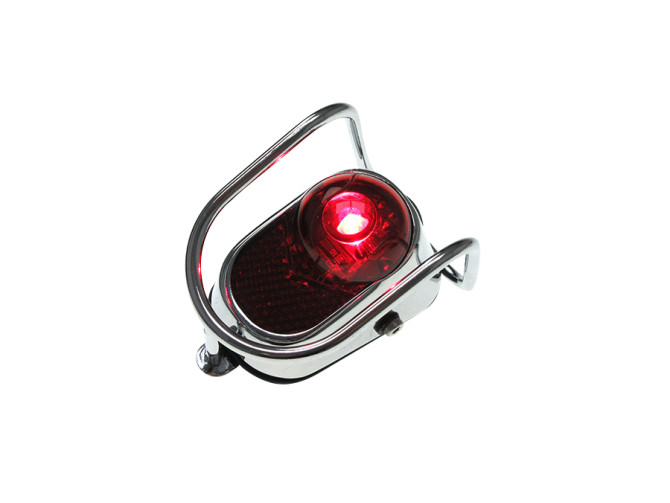 Taillight classic LED chrome battery powered (2x AAA) product