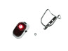 Taillight classic LED chrome battery powered (2x AAA) thumb extra