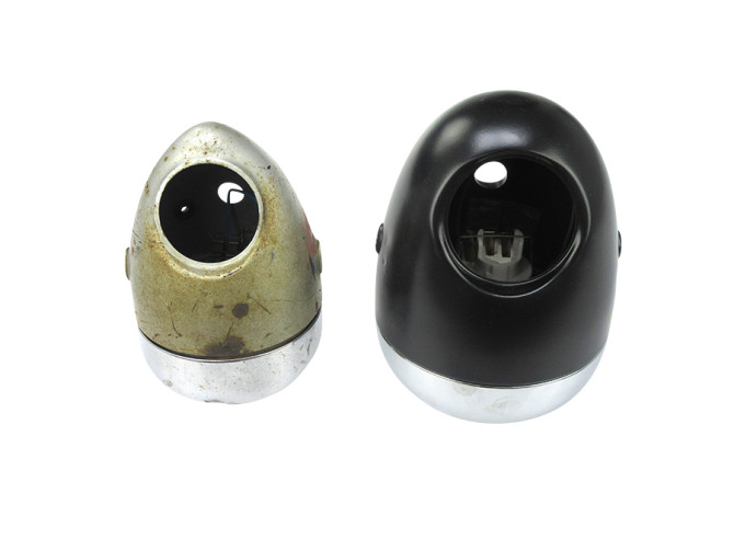 Headlight egg-model 130mm GUIA large model black with chrome  product